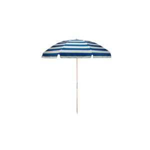 Blue & White Striped Beach Umbrella 1.8m